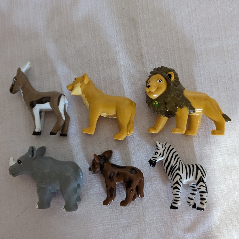 Safari Zoo animals Lot Of 6 toy figures green global tag Mattel 2006 - Picture 9 of 9
